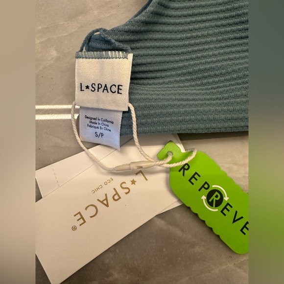 NWT! L*Space Eco Chic Repreve® Nikita Bikini Top. Size Small $130. Slated blue - Picture 4 of 4
